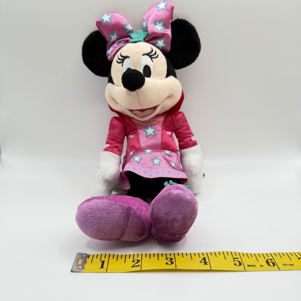 Disney Junior Minnie Mouse Pop Star Plush 10"‎ Just Play Pink Dress Purple Shoes - Picture 11 of 12